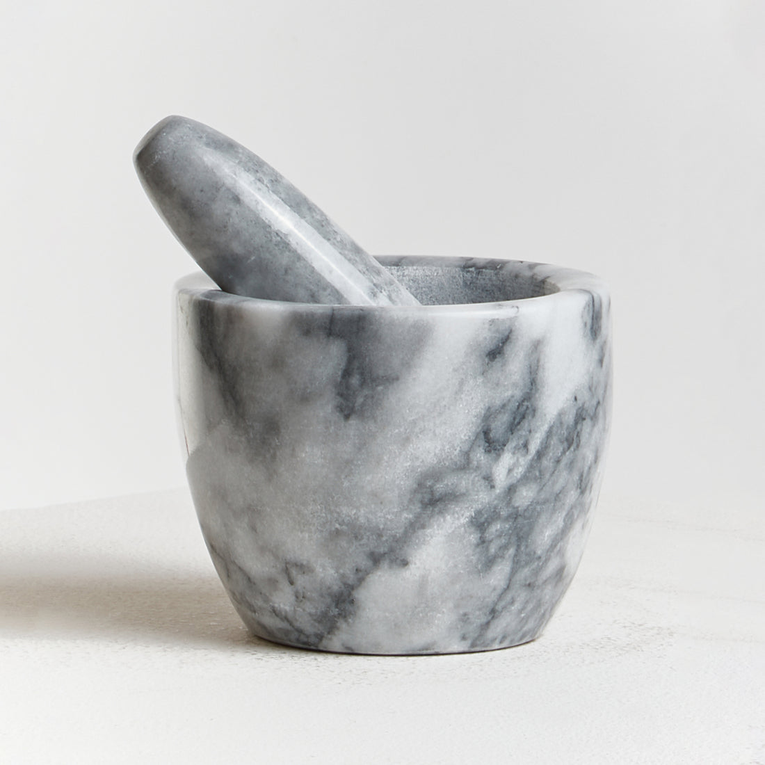 Salerno Grey Marble Tapered Mortar and Pestle