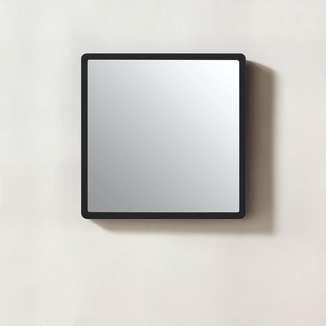 Trosa Medium Black Wall Mirror with Gold Edge