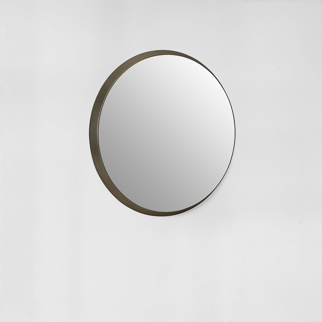 Athena Large Round Wall Mirror With Silver Frame