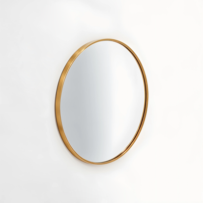 Avento Small Round Gold Wall Mirror