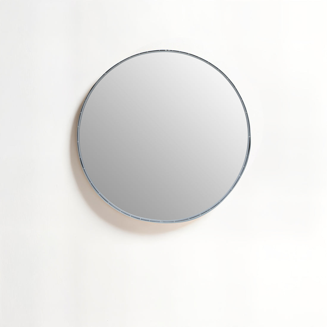 Avento Large Round Silver Wall Mirror