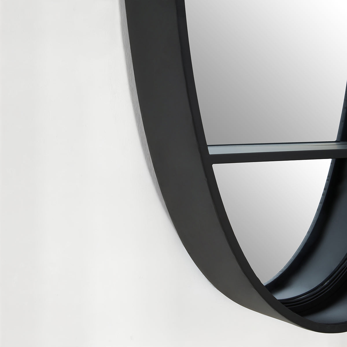 Avento Black Oval Wall Mirror