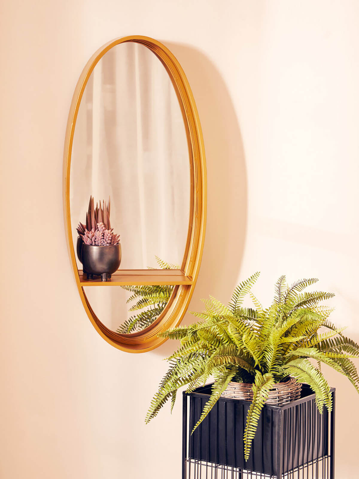 Avento Gold Oval Wall Mirror