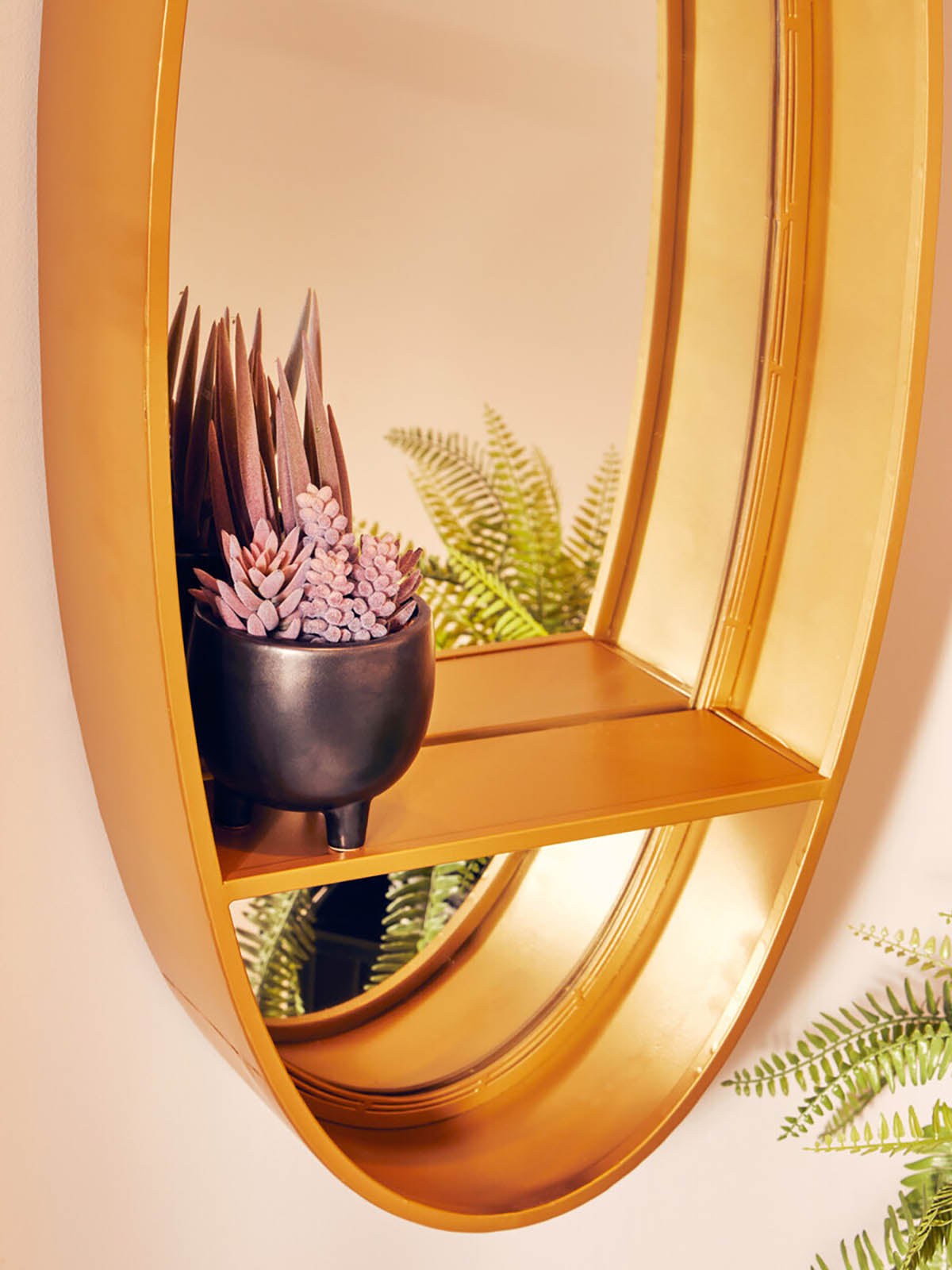 Avento Gold Oval Wall Mirror