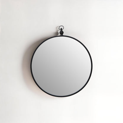 Avento Black Wall Mirror With Circular Hook