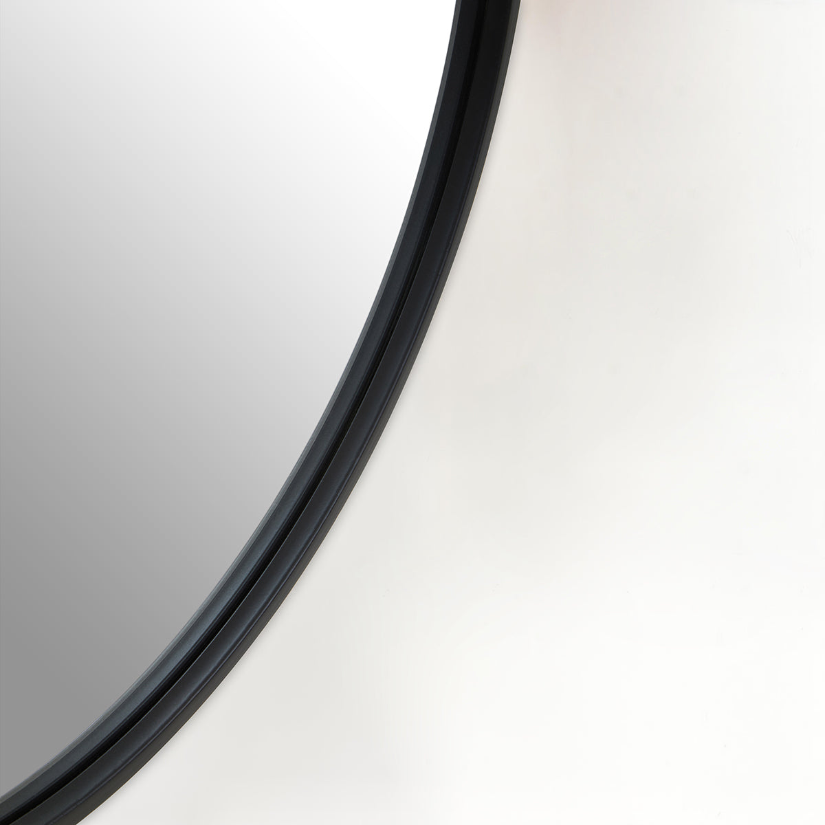 Avento Black Wall Mirror With Circular Hook