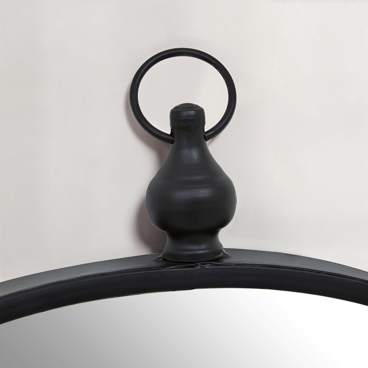 Avento Black Wall Mirror With Circular Hook