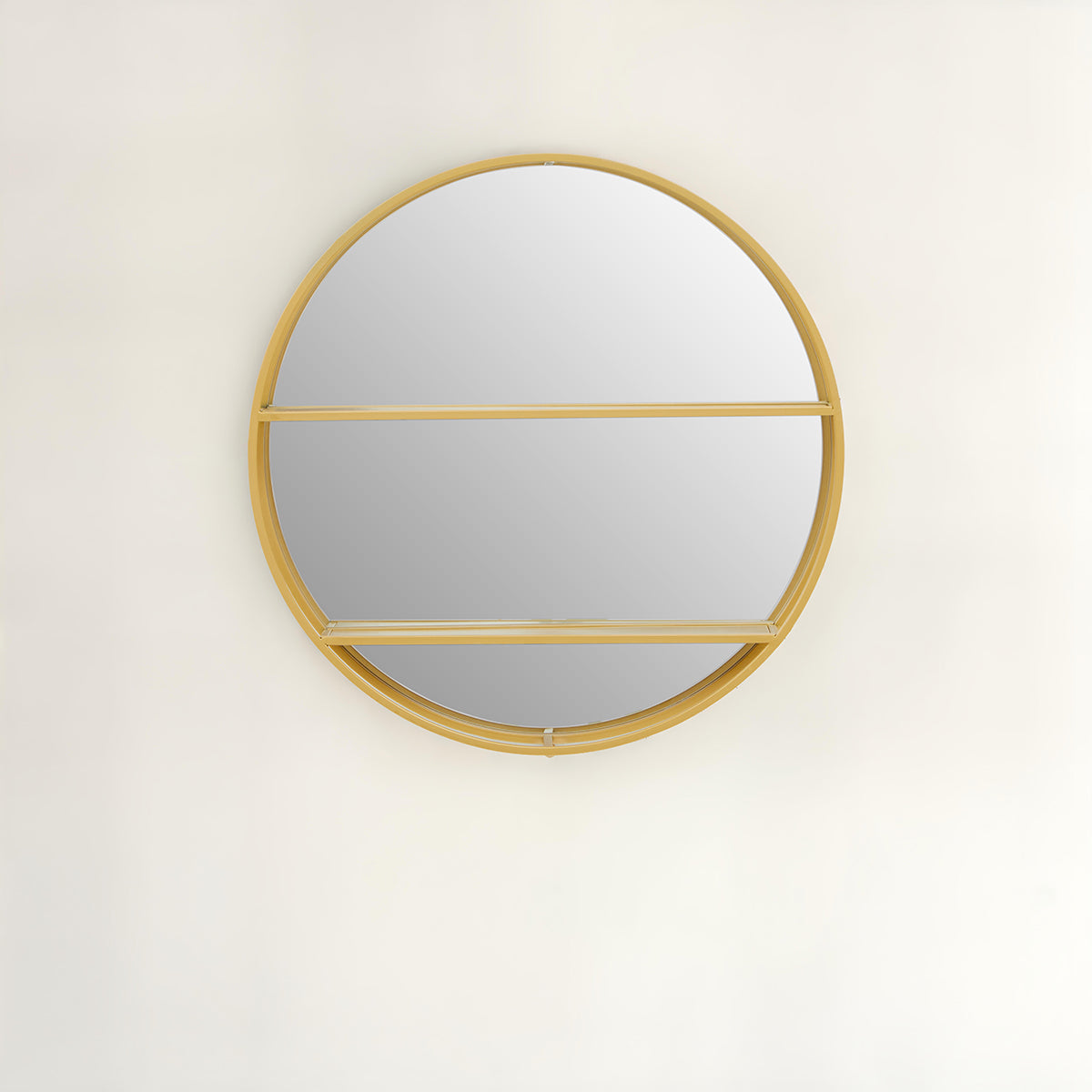 Avento Gold Shelved Wall Mirror