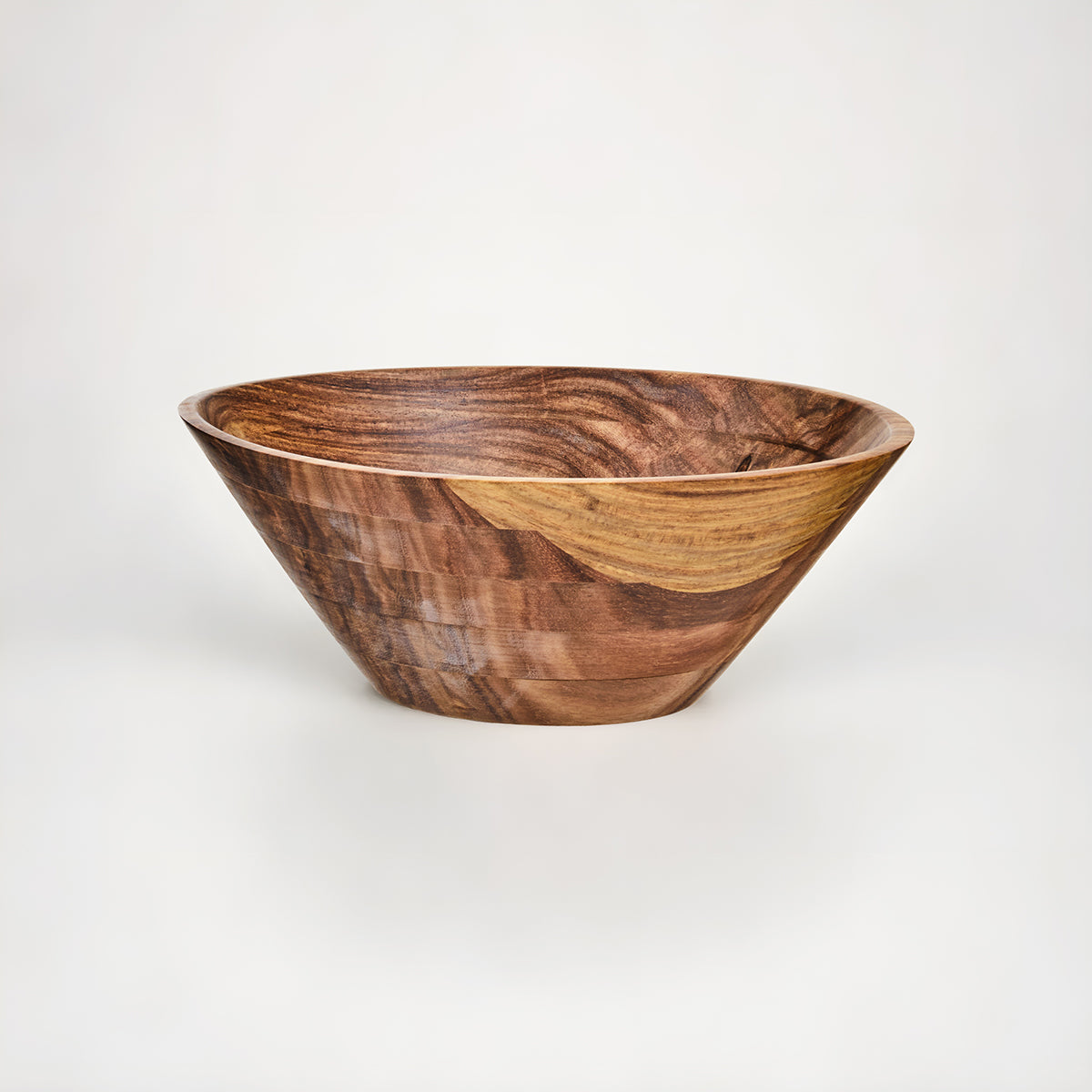 Rosi Large Round Sheesham Wood Tapered Salad Bowl