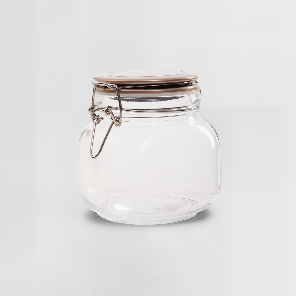 Luca Square 800ml Glass Jar With Champagne Lid