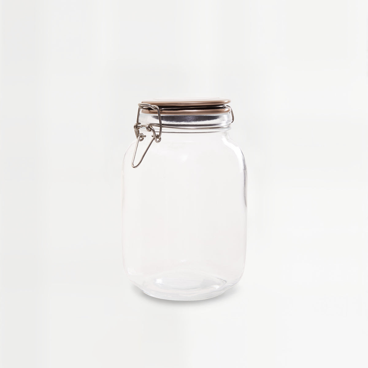 Luca Square 1550ml Glass Jar With Champagne Lid