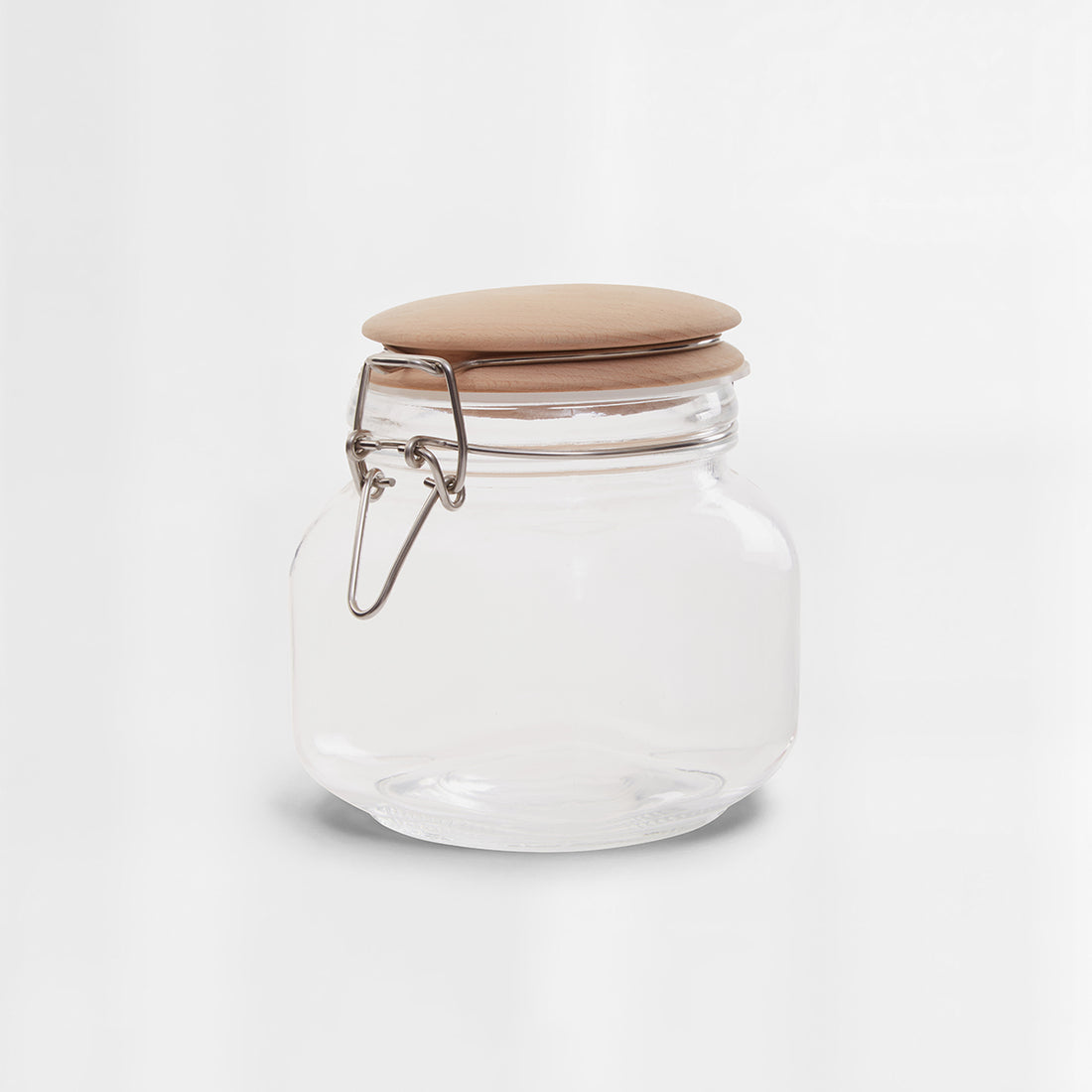 Luca Square 800ml Glass Jar With Wooden Lid