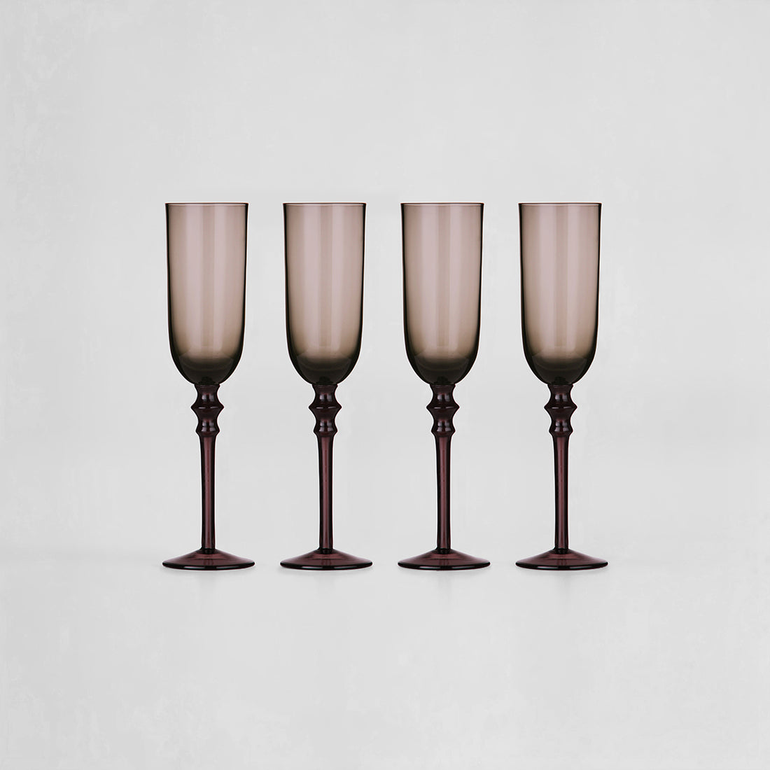 Set Of Four Tessa Purple Champagne Glasses