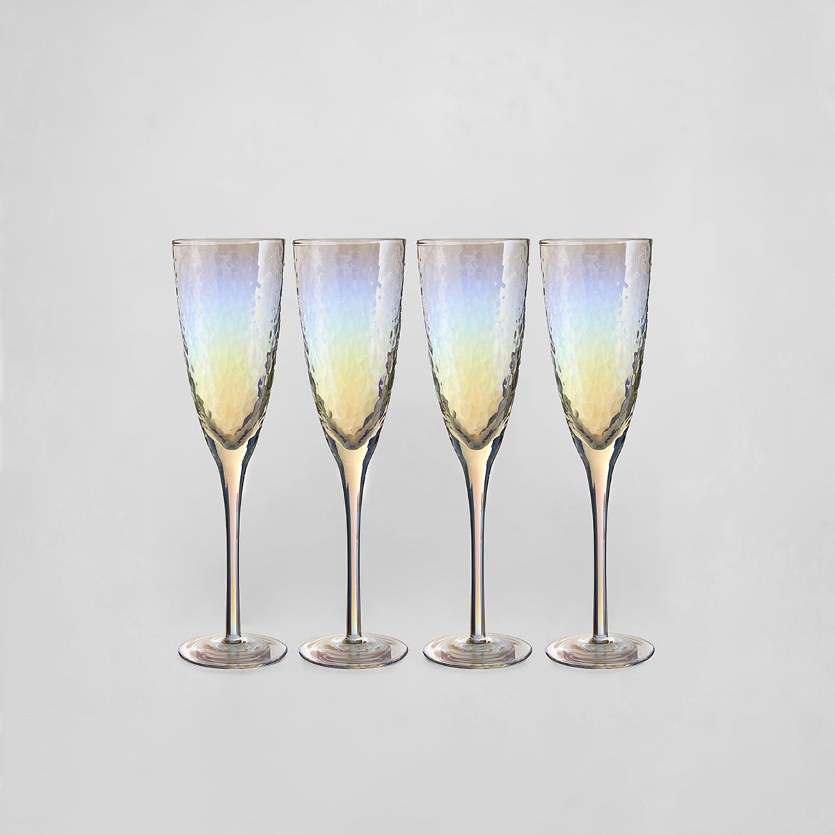 Aurora Set of 4 Lustre Champagne Glasses