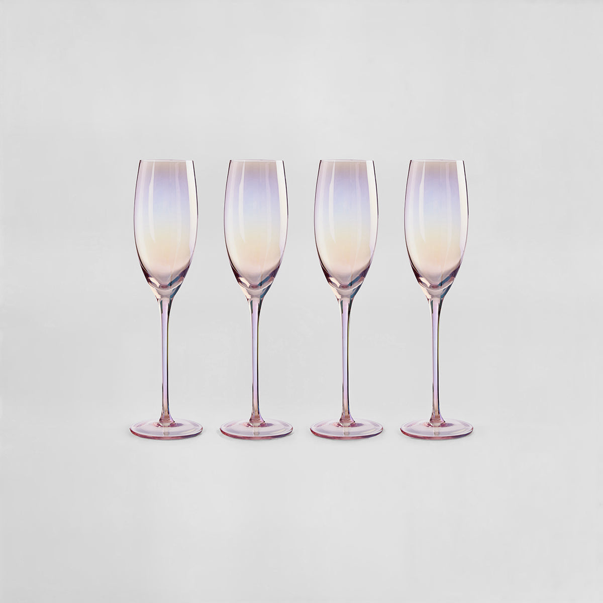 Frosted Deco Set Of 4 Champagne Glasses