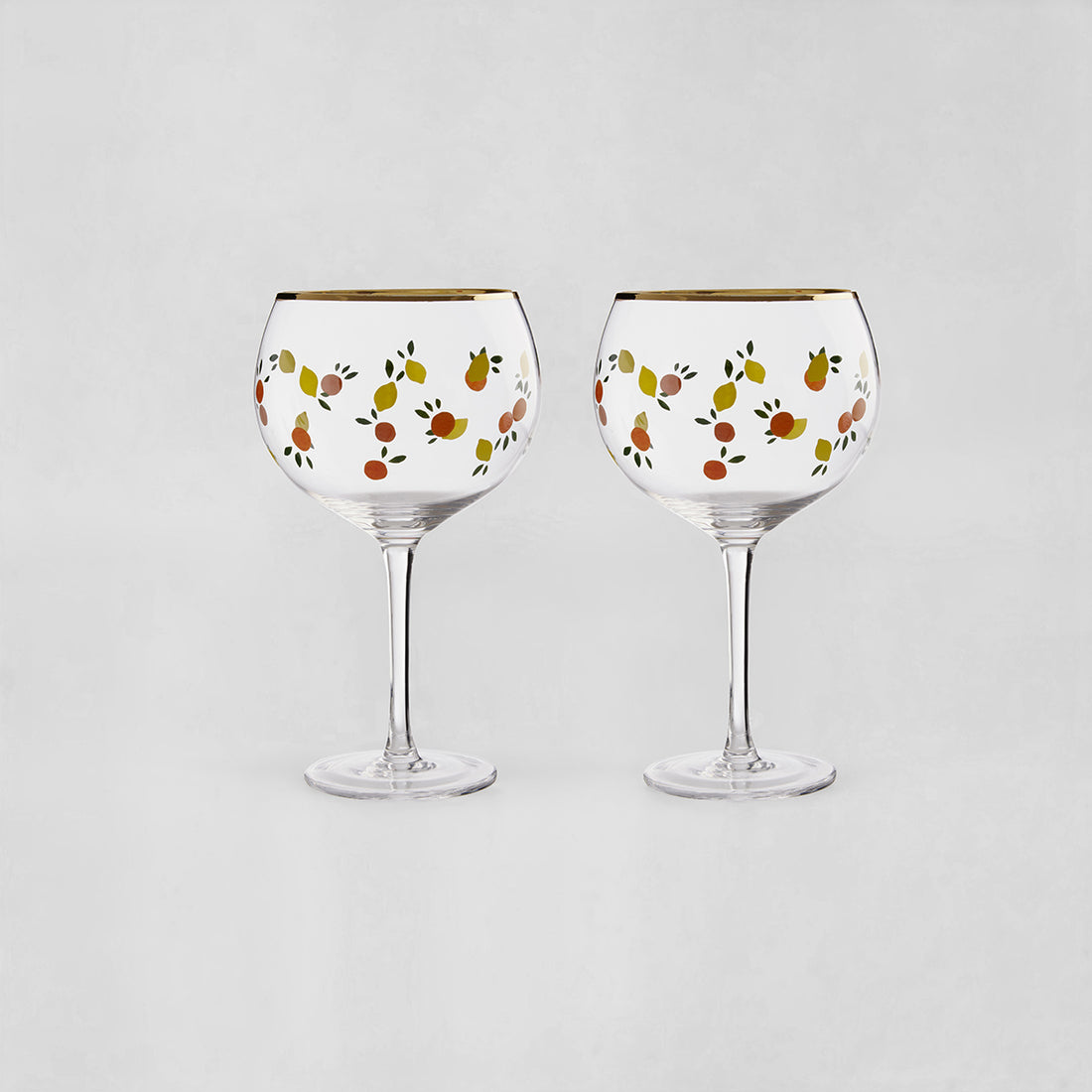 Mila Set Of 2 Colourful Design Gin Glasses