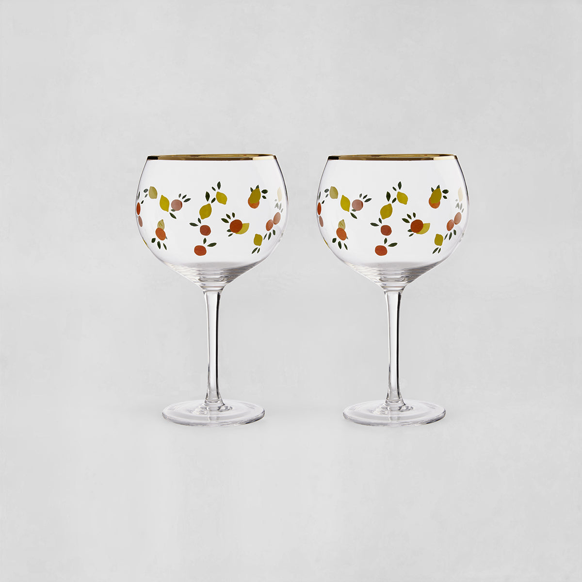 Mila Set Of 2 Colourful Design Gin Glasses