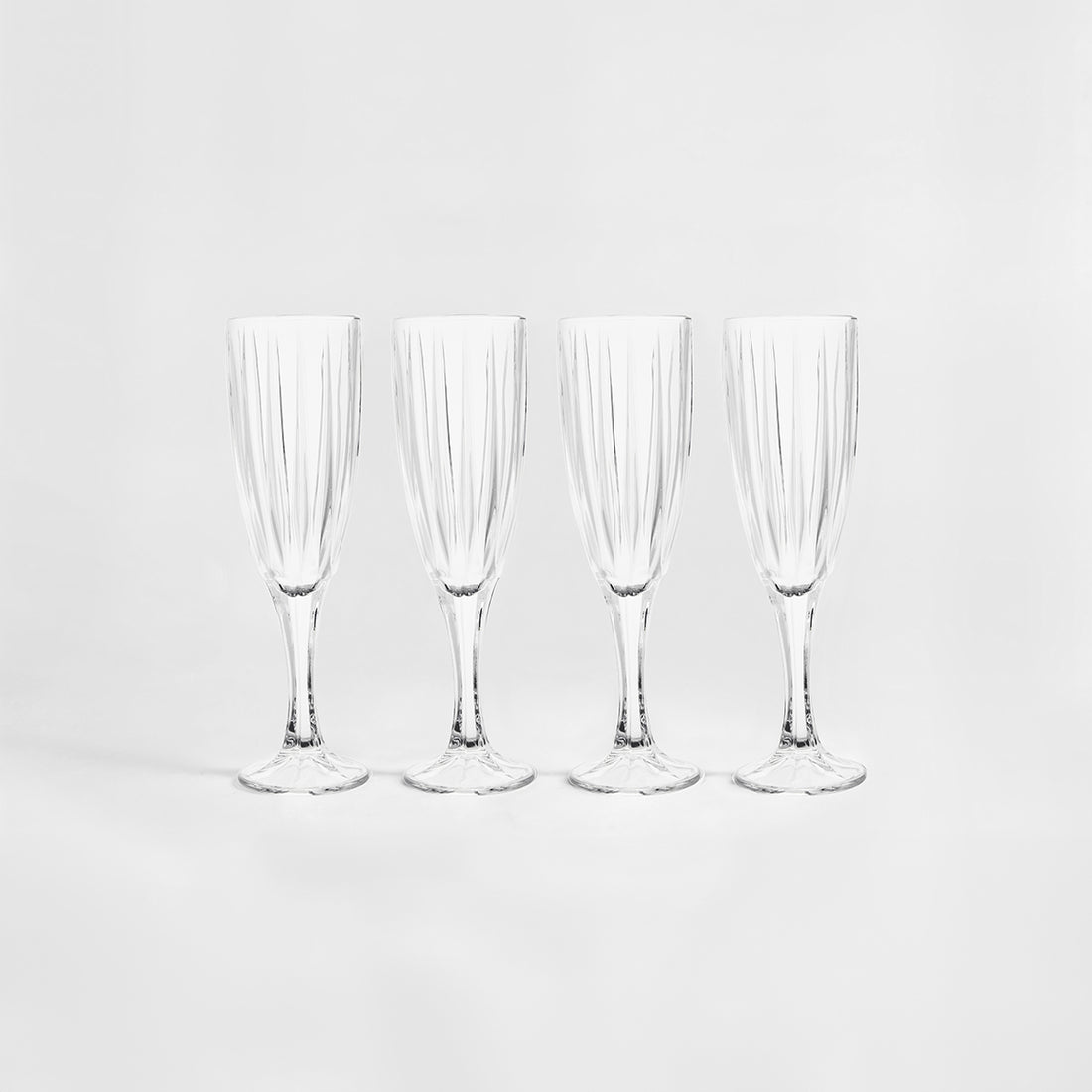 Beaufort Set of 4 Crystal Champagne Flutes