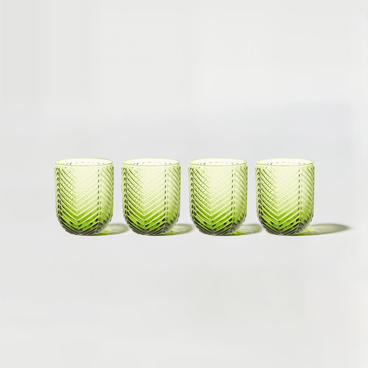 Fleur Set Of Four Green Tumblers