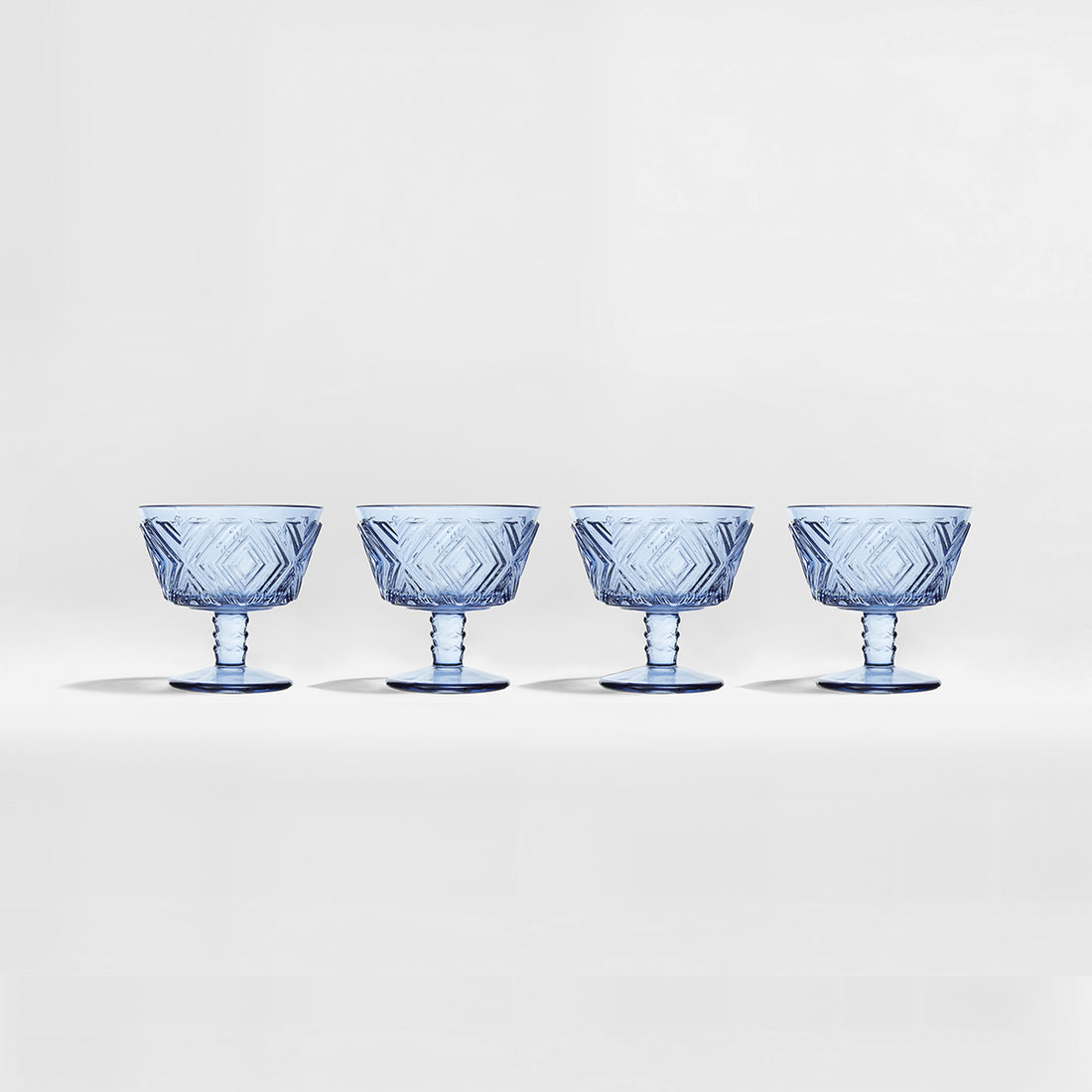 Fleur Set Of Four Blue Dessert Dishes