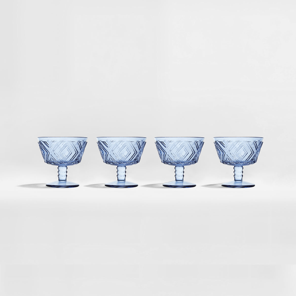 Fleur Set Of Four Blue Dessert Dishes