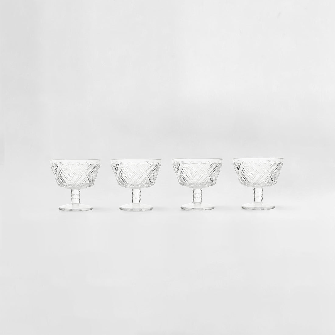 Fleur Set Of Four Clear Dessert Dishes