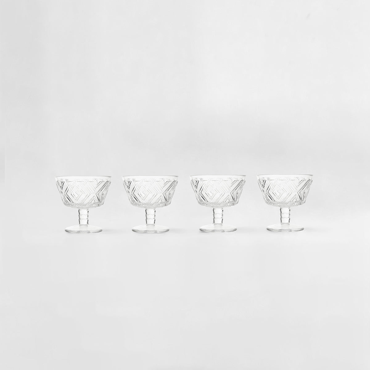 Fleur Set Of Four Clear Dessert Dishes