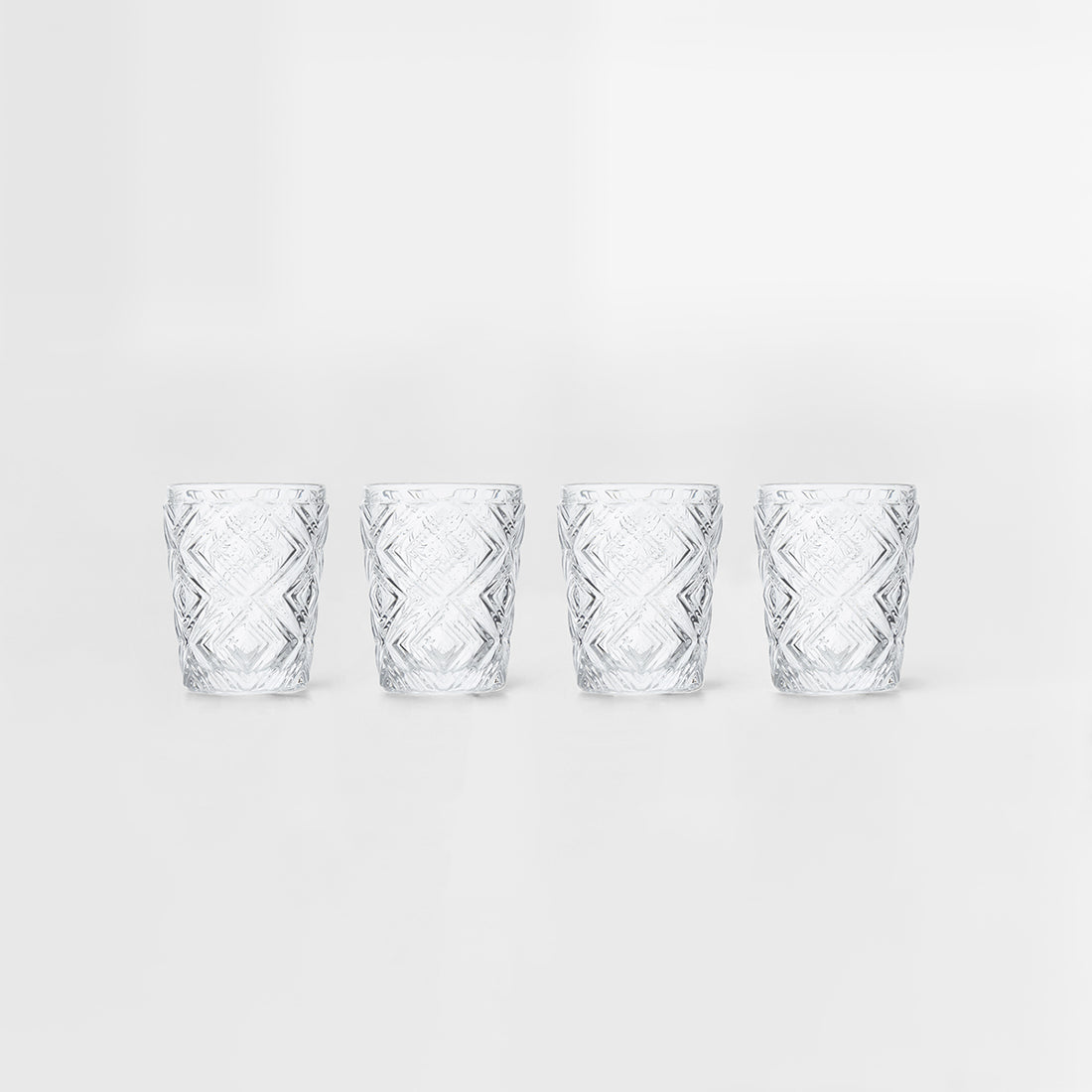 Fleur Set Of Four Clear Glass Tumblers