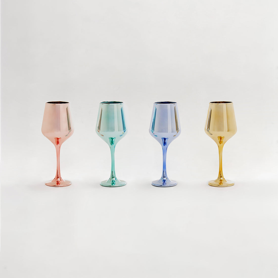 Mimo Set Of Four Wine Glasses In Assorted Colours