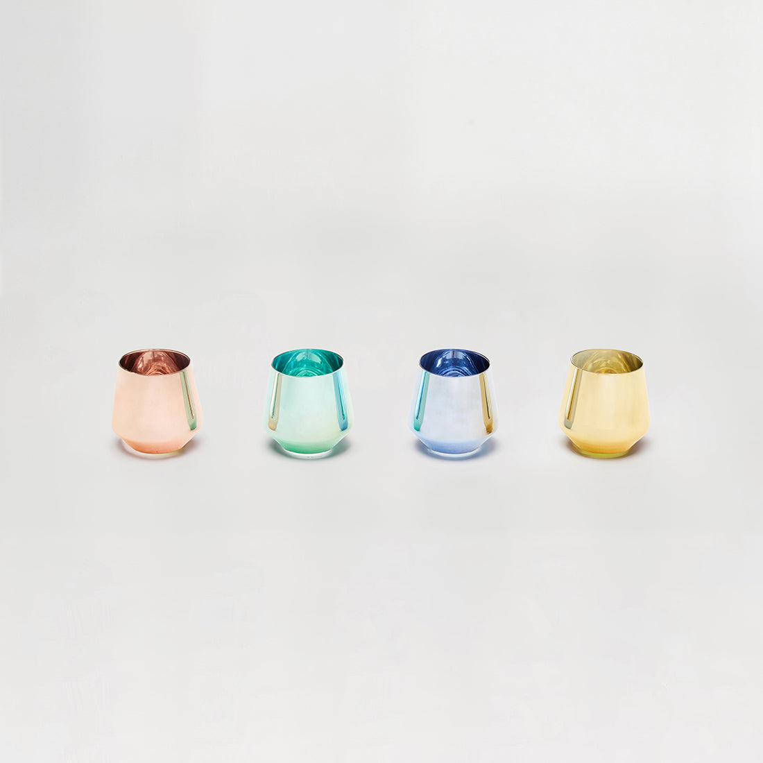 Mimo Set Of Four Glass Tumblers In Assorted Colours