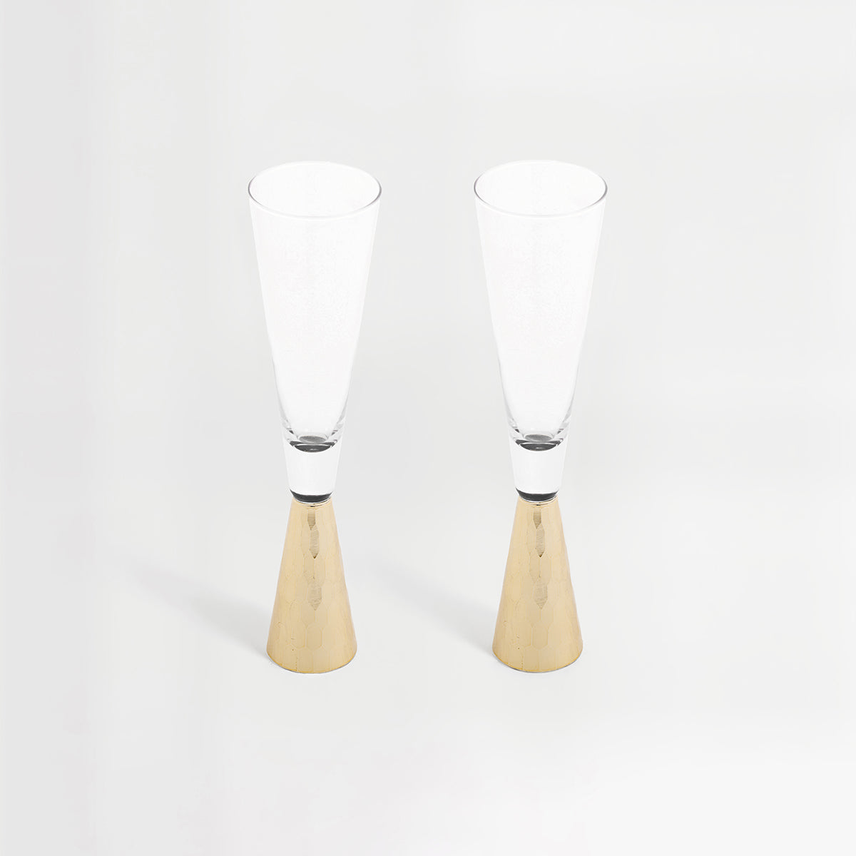 Astrid Set Of Two Champagne Glasses With Gold Finish Stem