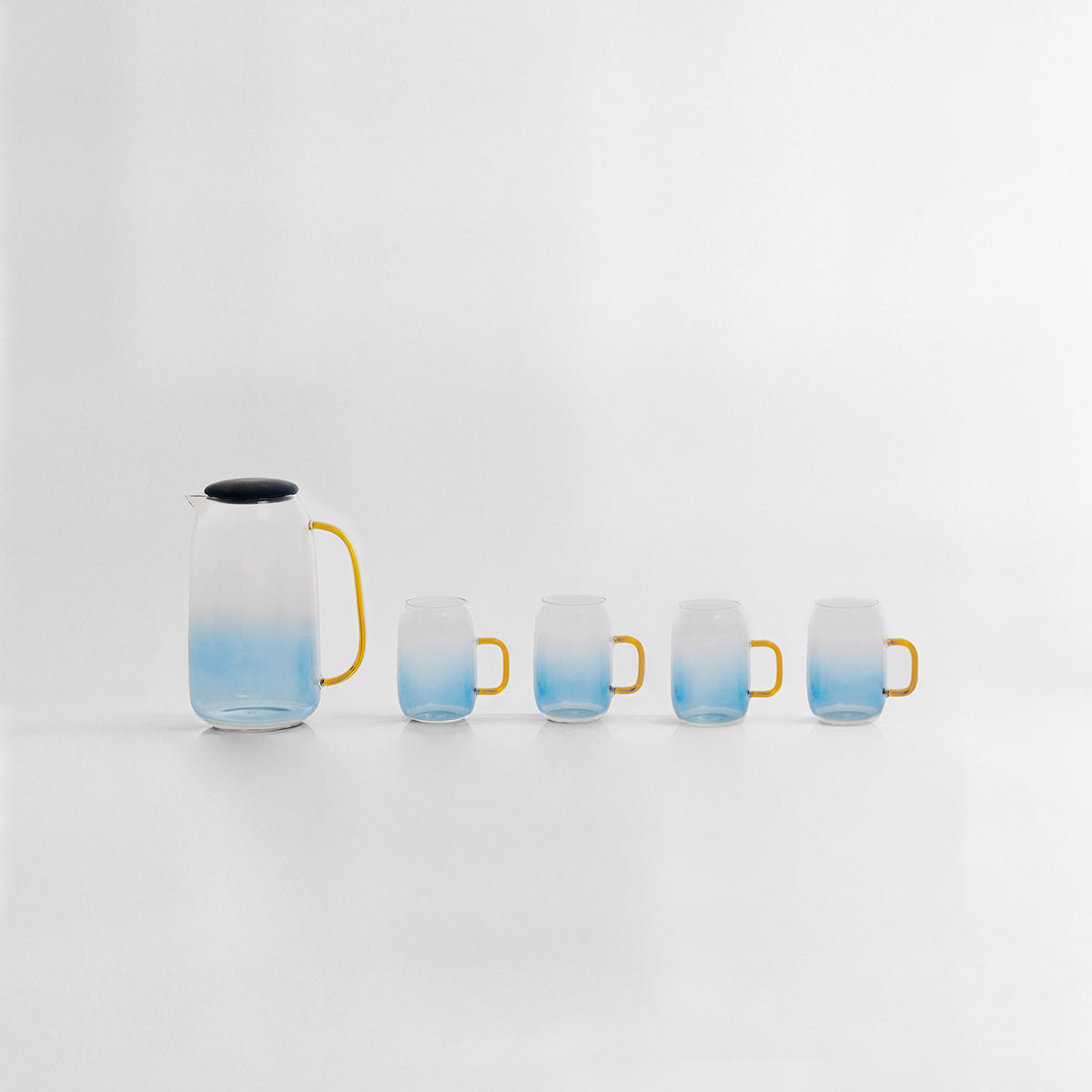 Noa Glass Ombre Blue Pitcher and Cup Set