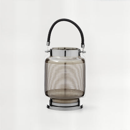 Raya Small Nickel Stripe Lantern