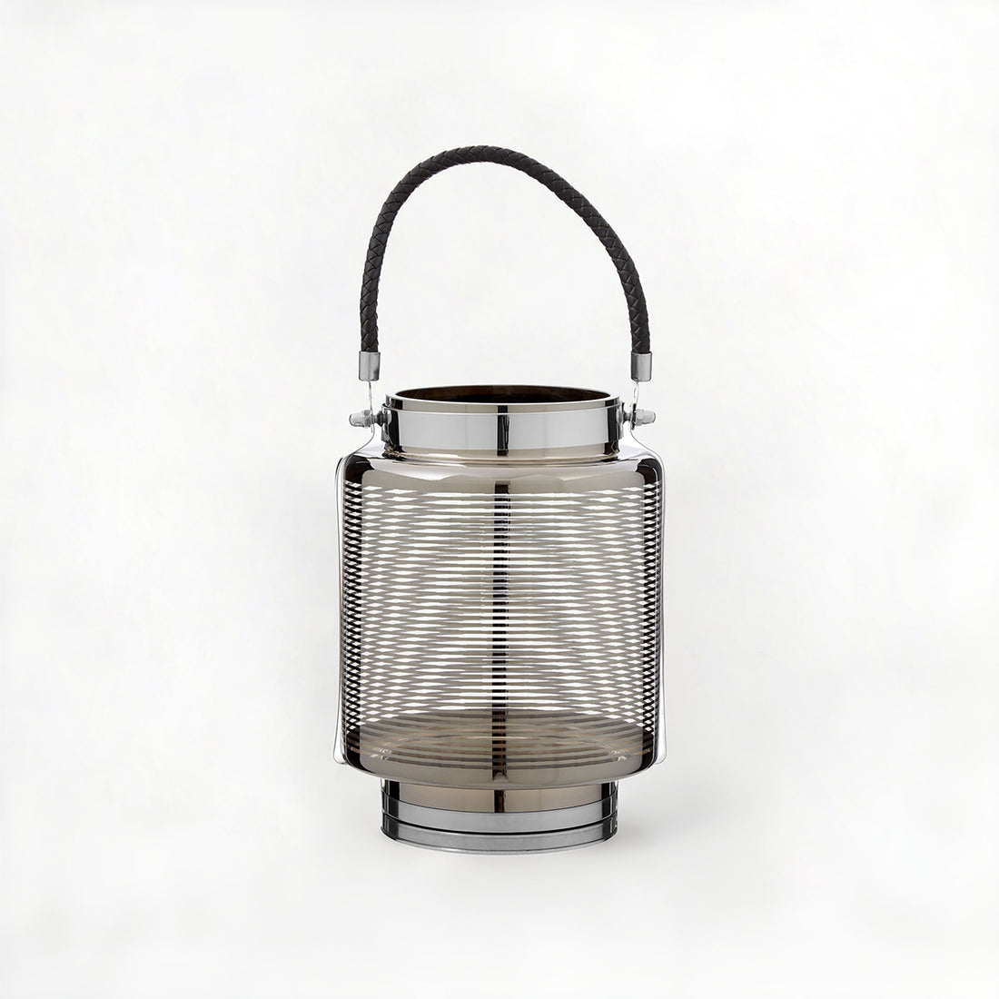 Raya Large Nickel Stripe Lantern