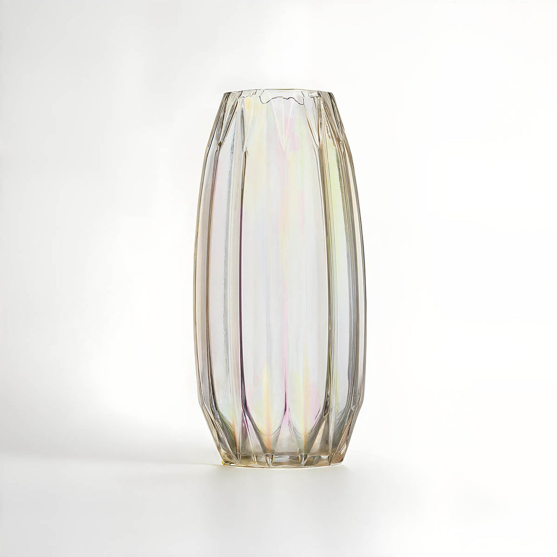 Petro Large Glass Vase with Iridescent Finish