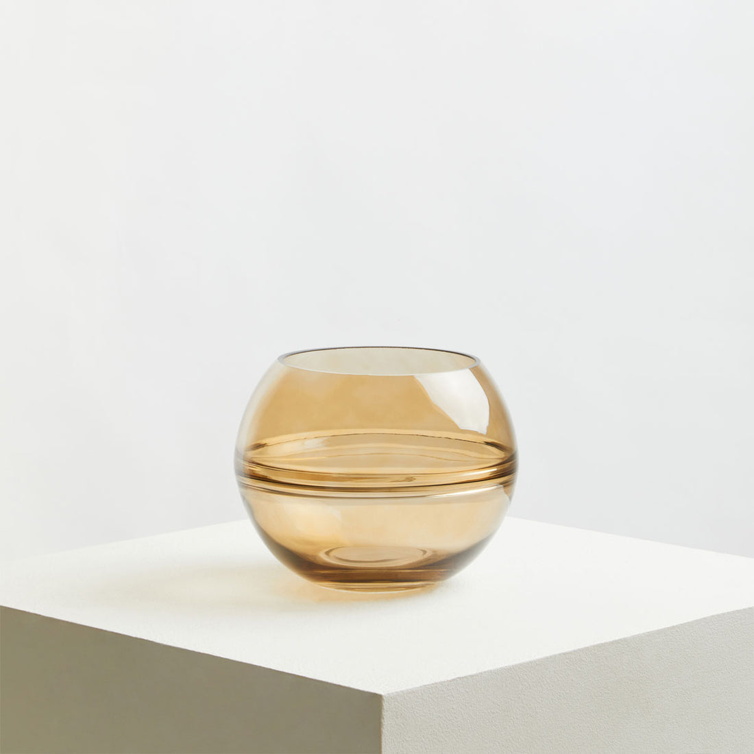 Optik Smoked Glass Round Vase