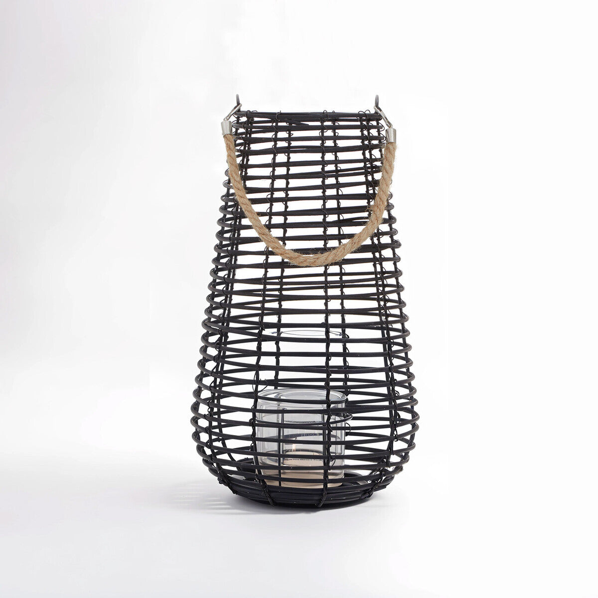 Lentigo Large Black Rattan Lantern