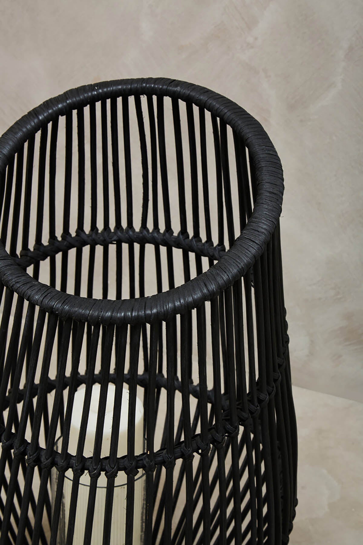 Mataram Large Black Natural Rattan Lantern