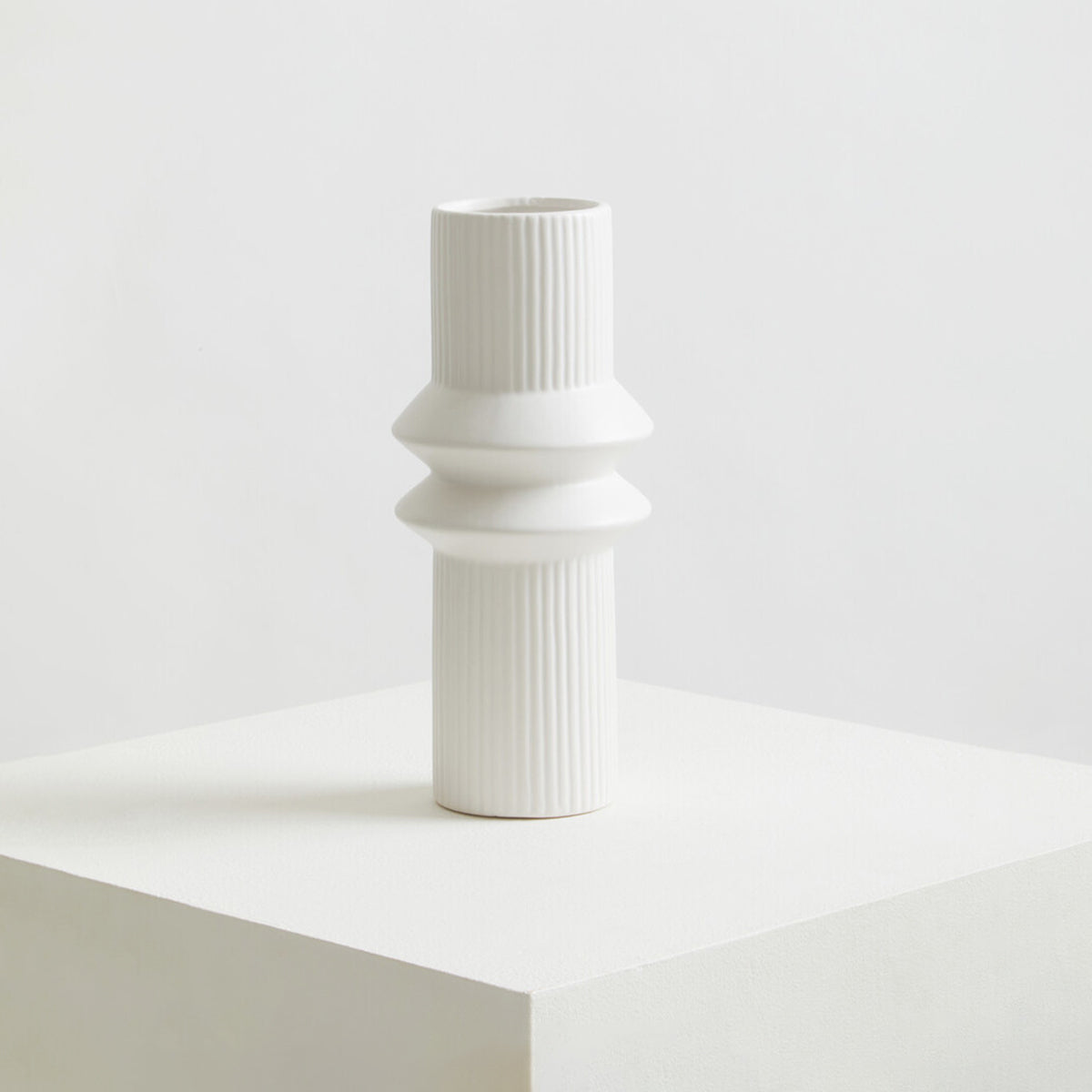 Fabia White Dolomite Vase