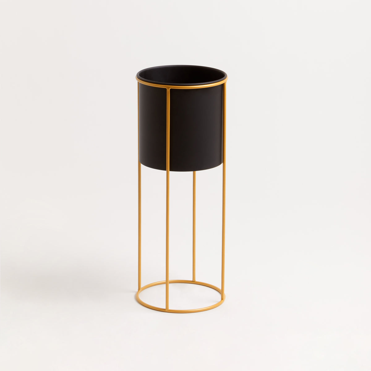 Trosa Large Black And Gold Floor Standing Planter