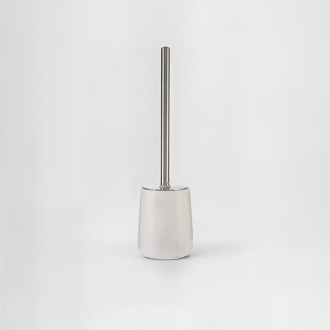 Abaska Off White Marble And Stainless Steel Toilet Brush