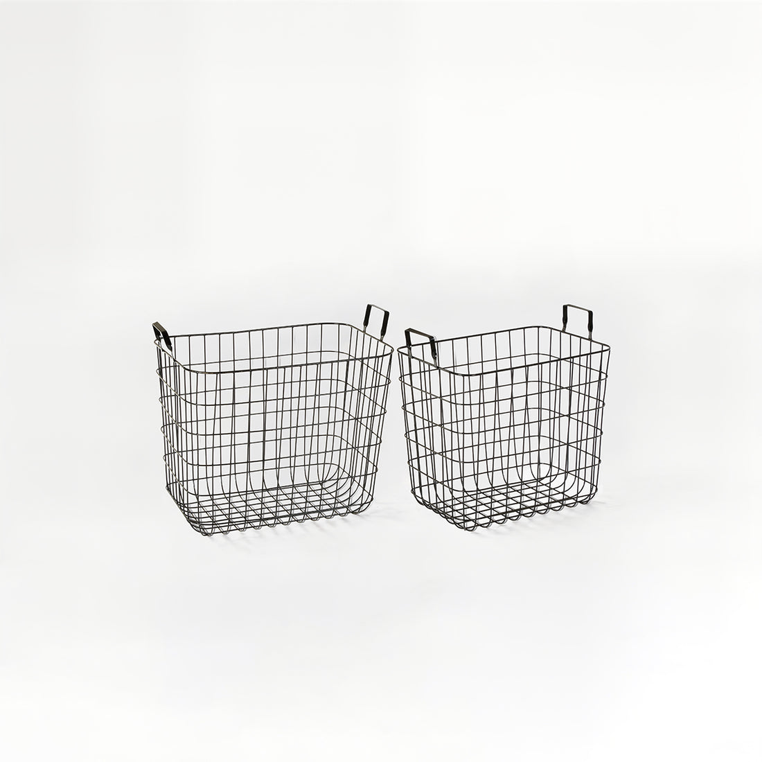 Set of 2 Rowan Black Wire Storage Baskets