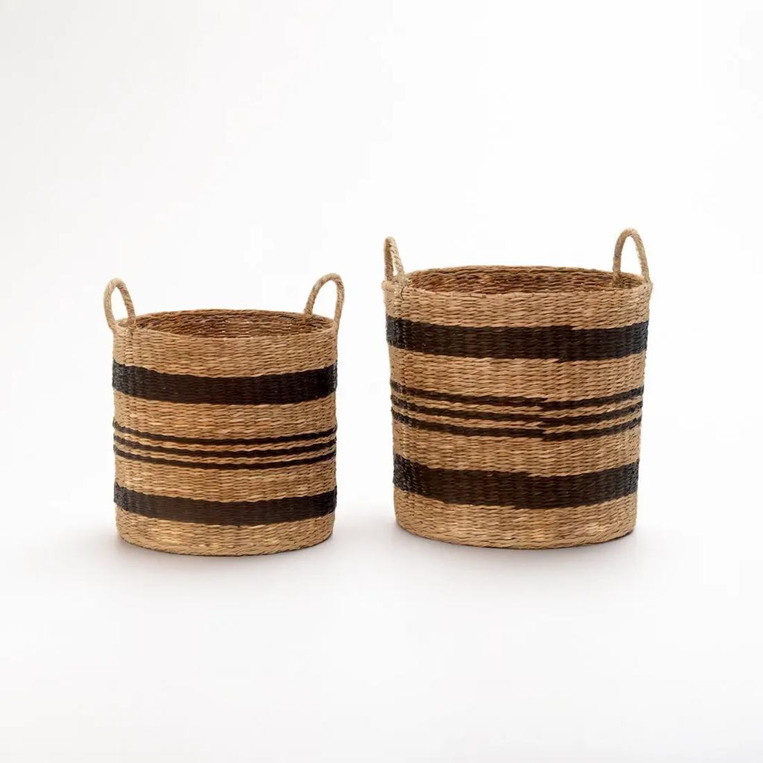 Arles Black Stripes Seagrass Baskets