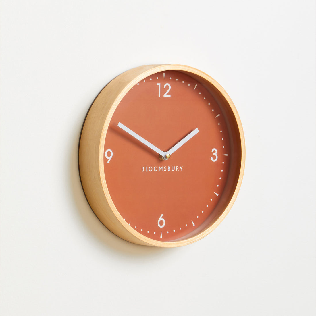 Vitus Orange Wood Small Numbers Wall Clock