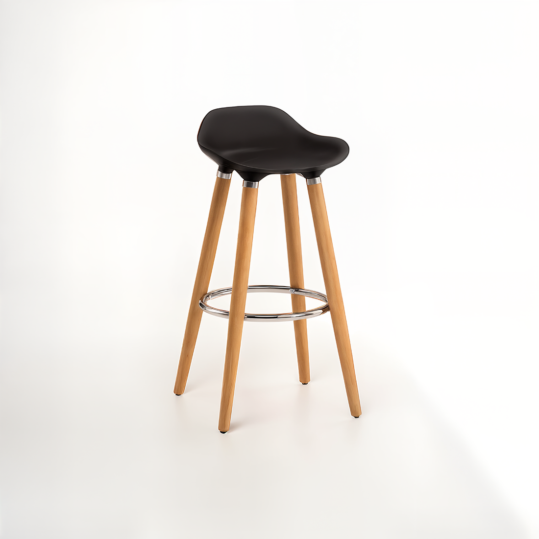 Stockholm Black Abs Beech Wood Bar Stool