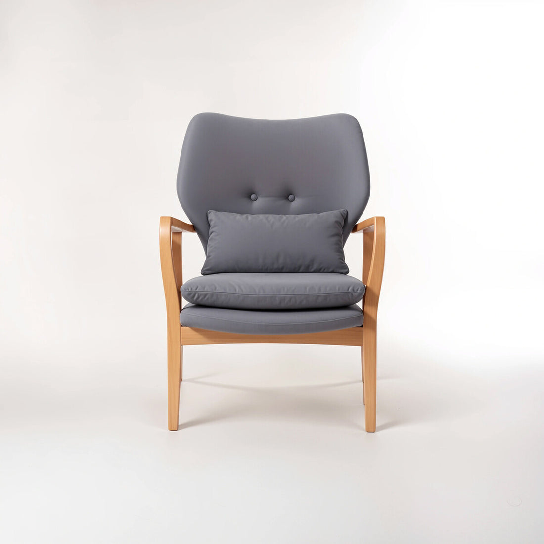 Stockholm Grey Chair With Birchwood Frame