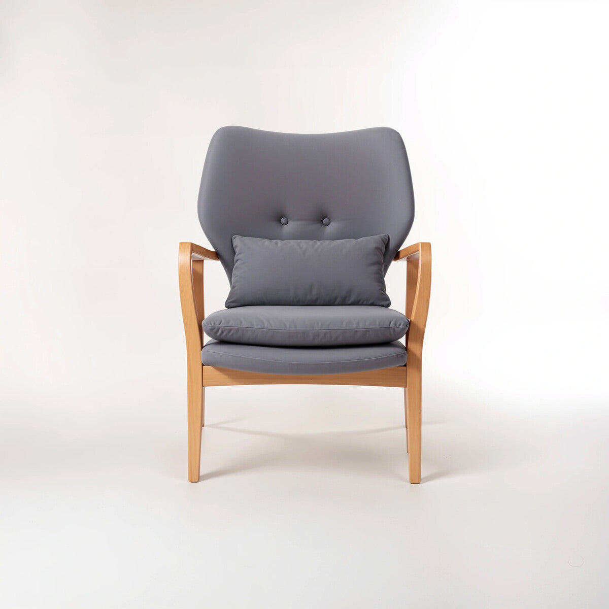 Stockholm Grey Chair With Birchwood Frame