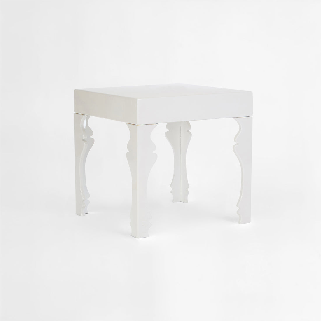 Luis White High Gloss Side Table