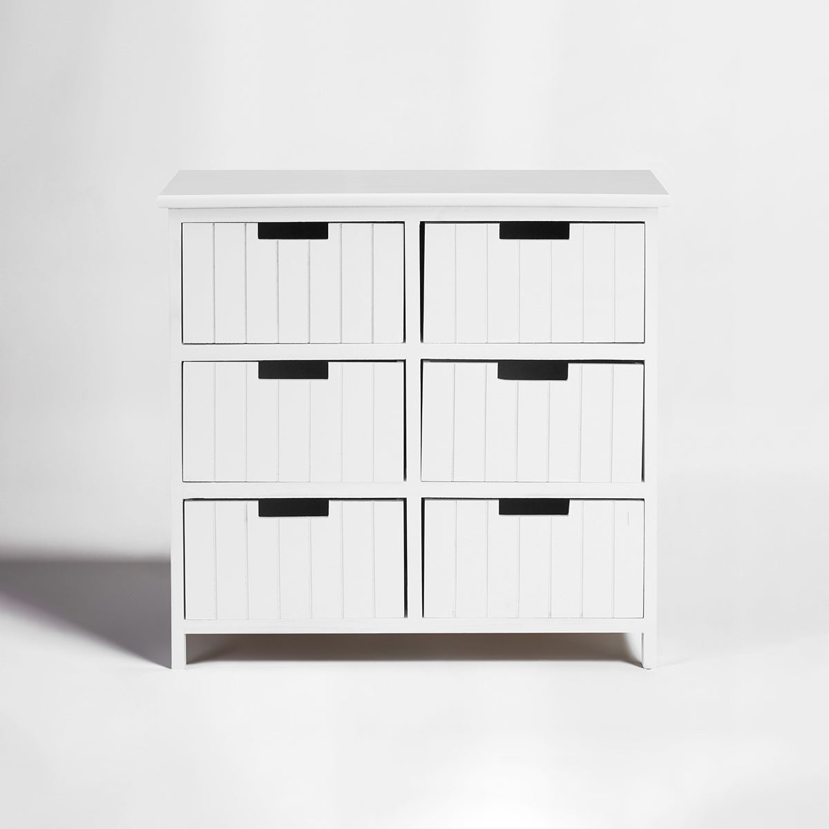 New England White Mdf 6 Drawers Chest