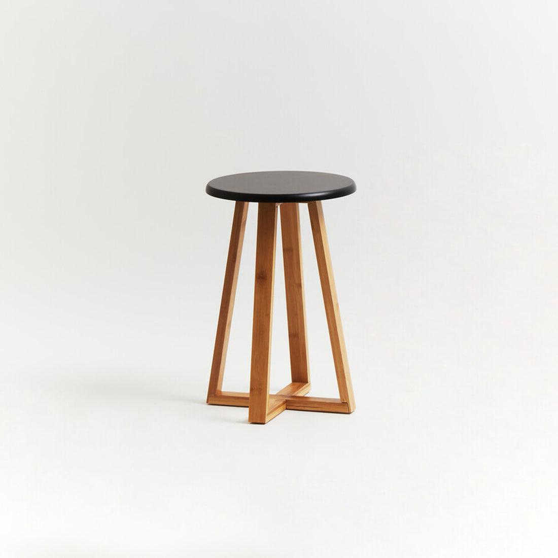 Viborg Black Bamboo Round Stool